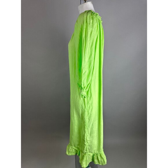 Sleeper Sleeper 100% Linen Loungewear Dress Lime Green Sz 1 Small Womens $318 - Picture 6 of 10